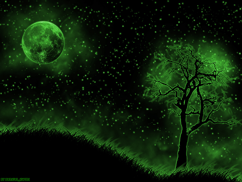 Green Night Sky