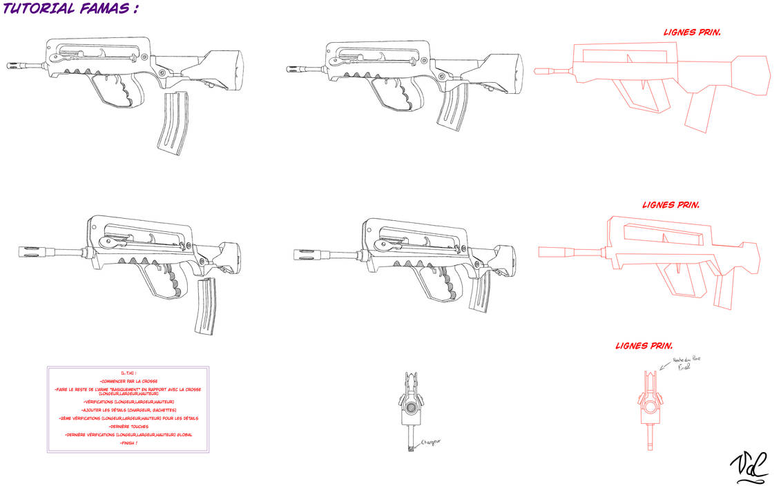 Tutorial for drawing Famas by ValkyrieLandora on DeviantArt