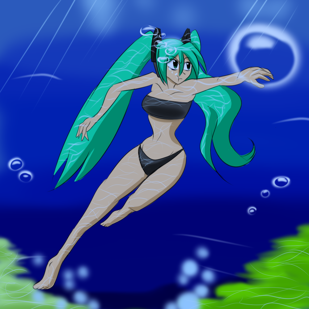 Miku underwater