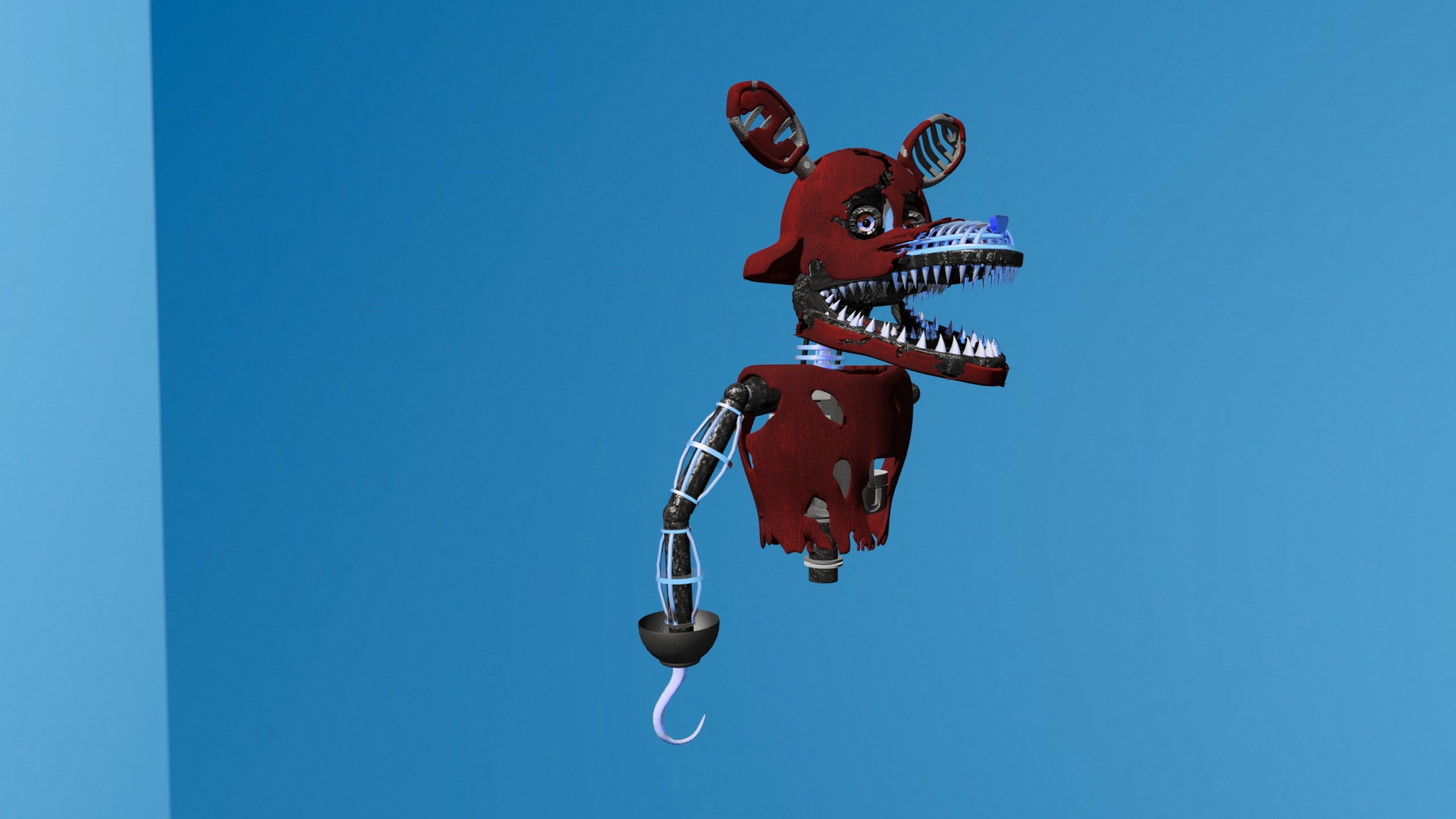 nightmare foxy from fnaf game 3D model 3D printable