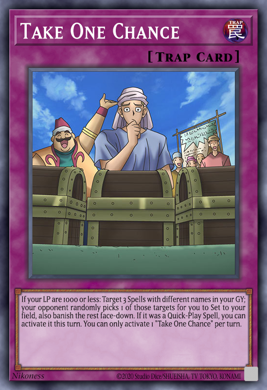 yugioh take a chance card Yu-Gi-Oh LUCKY - OP07-EN024 may be 1st or Unlimited Edition Take One Chance by Nikoness