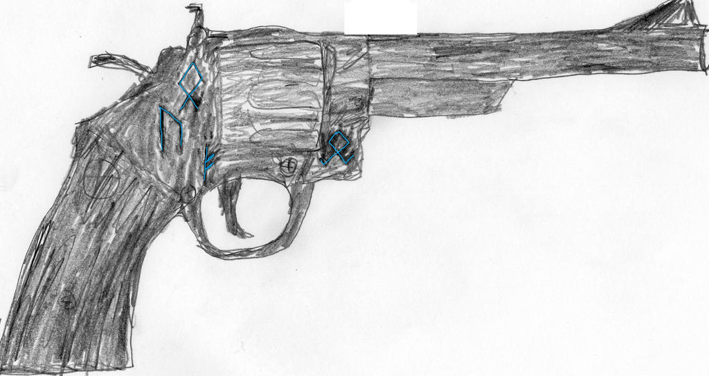 A revolver with 4 runes by Warrriorartist on DeviantArt