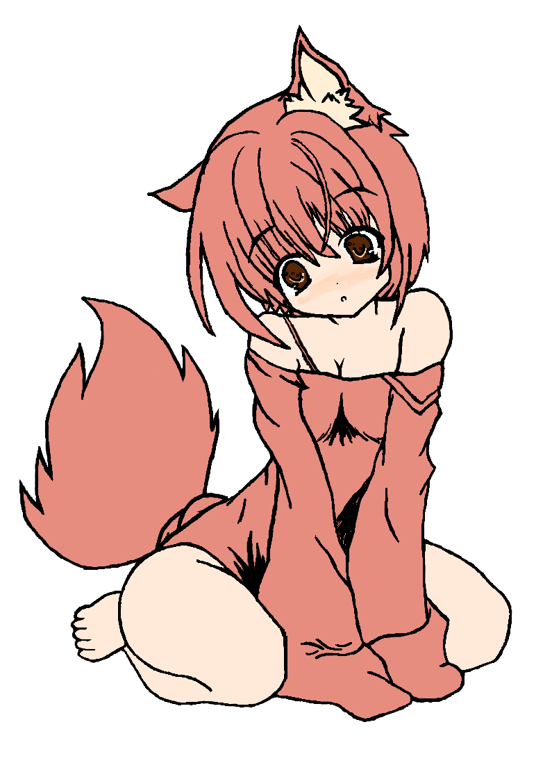 Cute Anime Fox Girl Drawing Materi Pelajaran 2