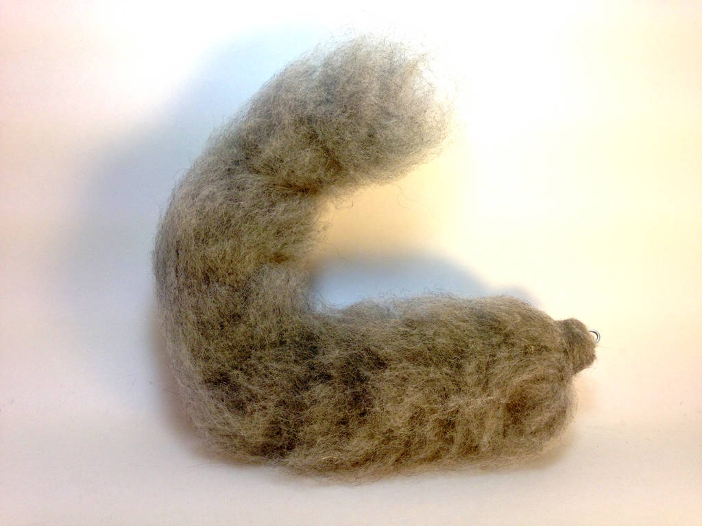 Needle Felt Poseable Gray Cat Tail by RRedolfi