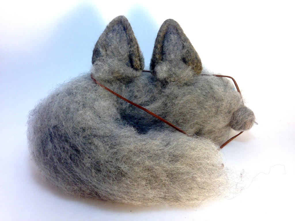Needle Felt Gray Wolf Ears and Cat Tail by RRedolfi