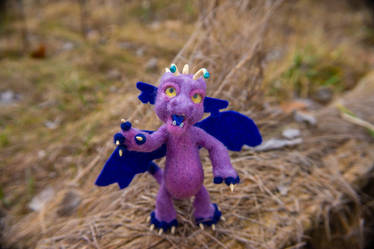 Needle Felt Purple Dragon II