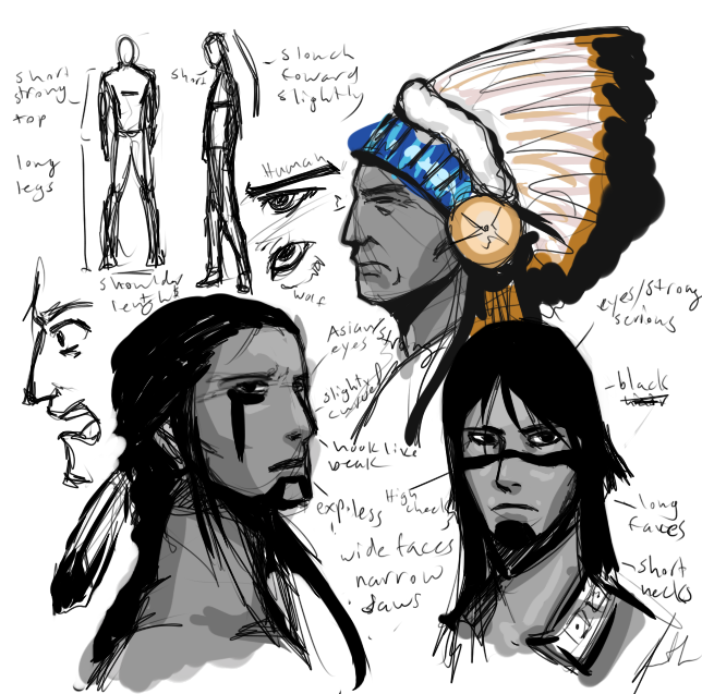 Native American Cartoon Sketches