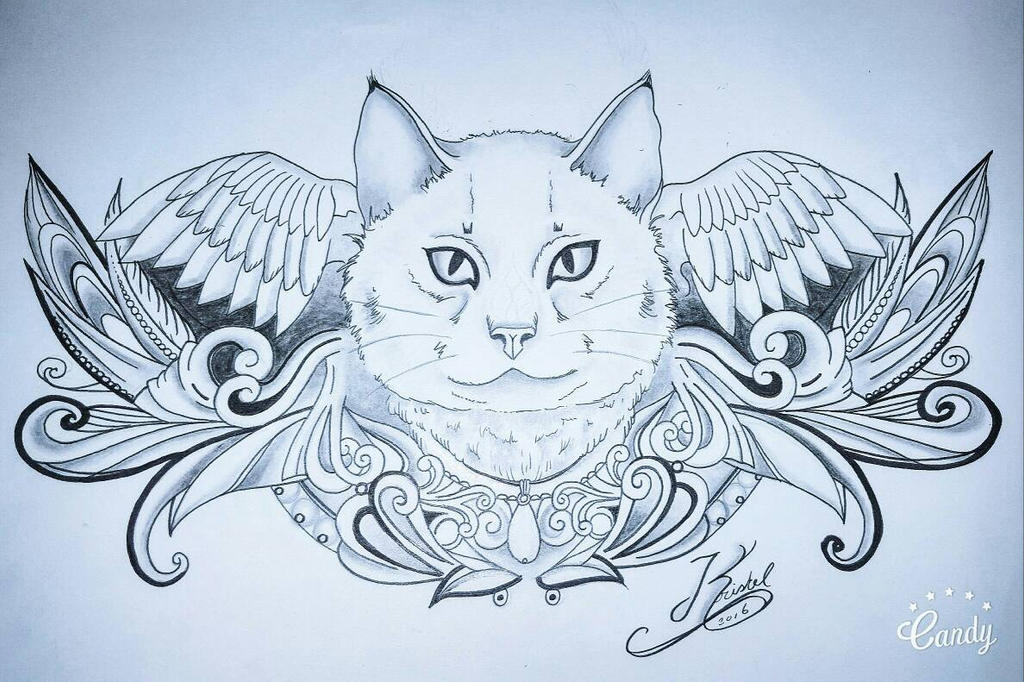 cat tattoo wings by kristelpeters on DeviantArt