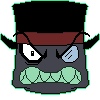 Villainous Black Hat Pixel Head by Pin-eye