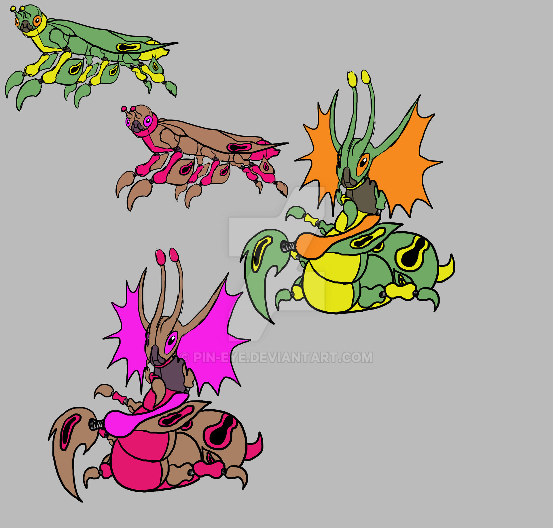 Inseect Fakemon Fakemon - Bug Type to Bug Poison Type by Pin-eye on DeviantArt