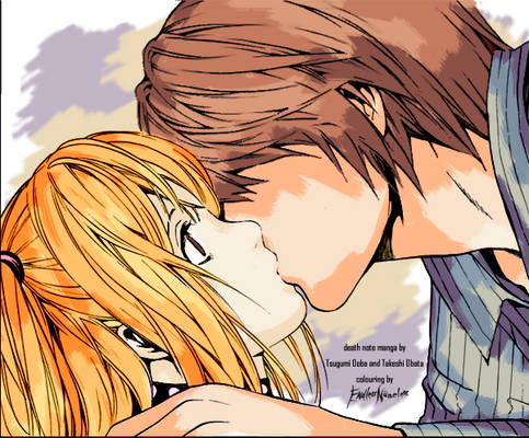 coloured manga: Light and Misa