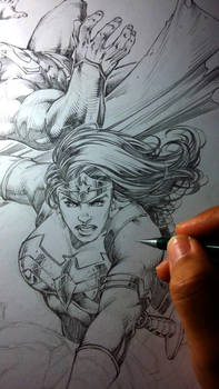 Wonder woman...beating someone! kkk