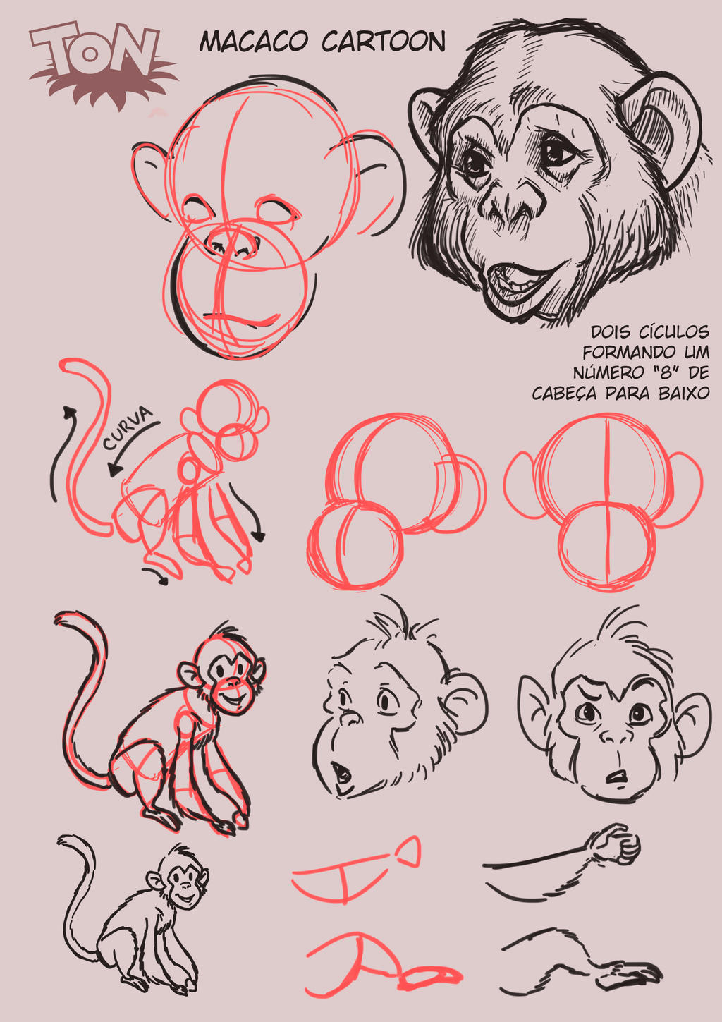 macacos  Cartoon drawings of animals, Monkey drawing easy, Monkey drawing