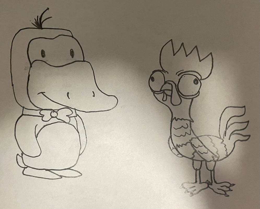 Opus The Penguin Meets Heihei by SANDBBFan on DeviantArt