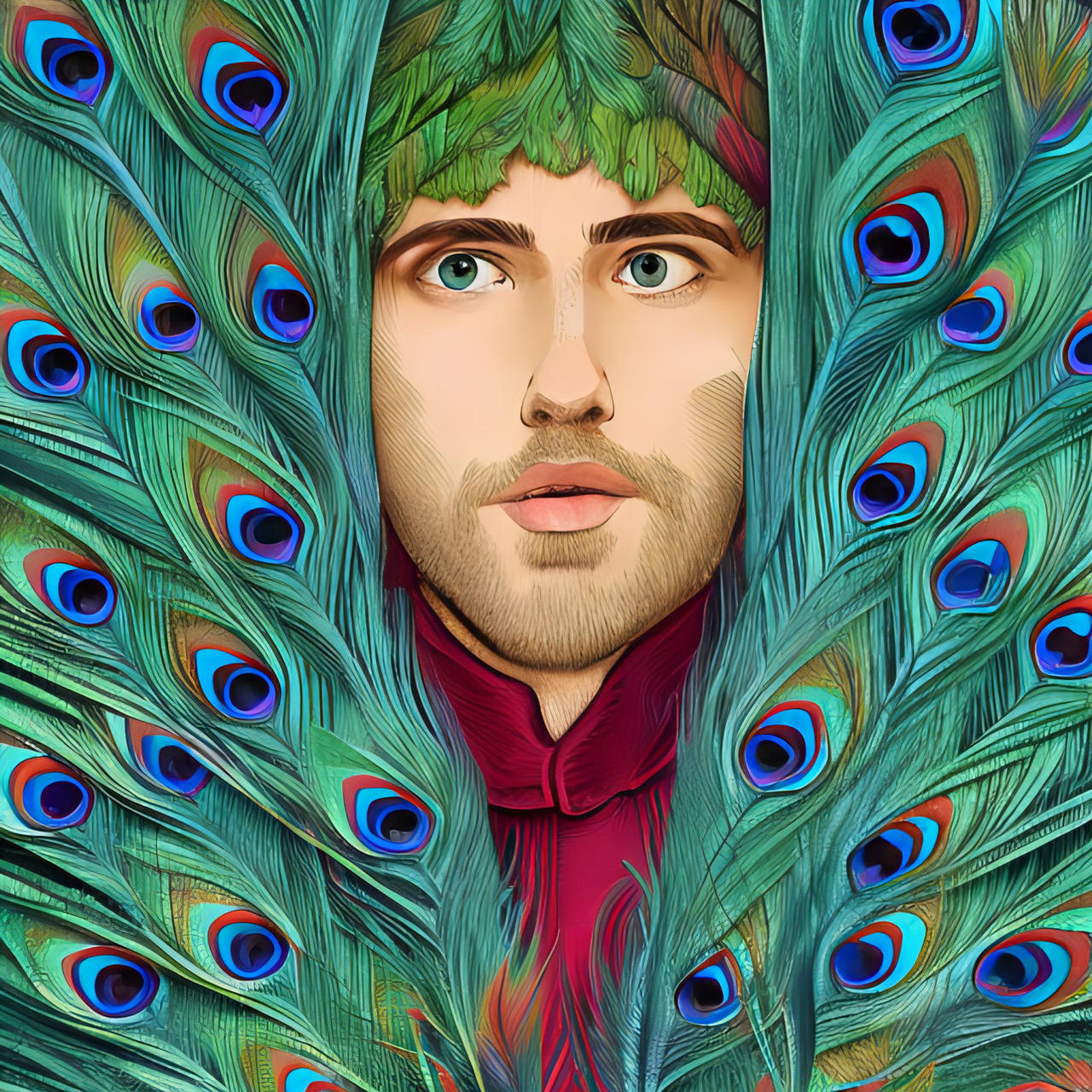 Peacock Man A By BadgerCMYK On DeviantArt peacock-man-a-by-badgercmyk-on-deviantart