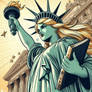 Lady Liberty - Blonde Cartoon