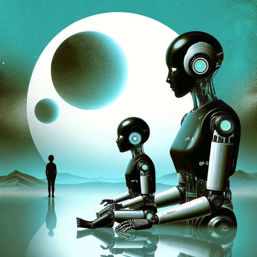 Robot Mother and Offspring by BadgerCMYK on DeviantArt