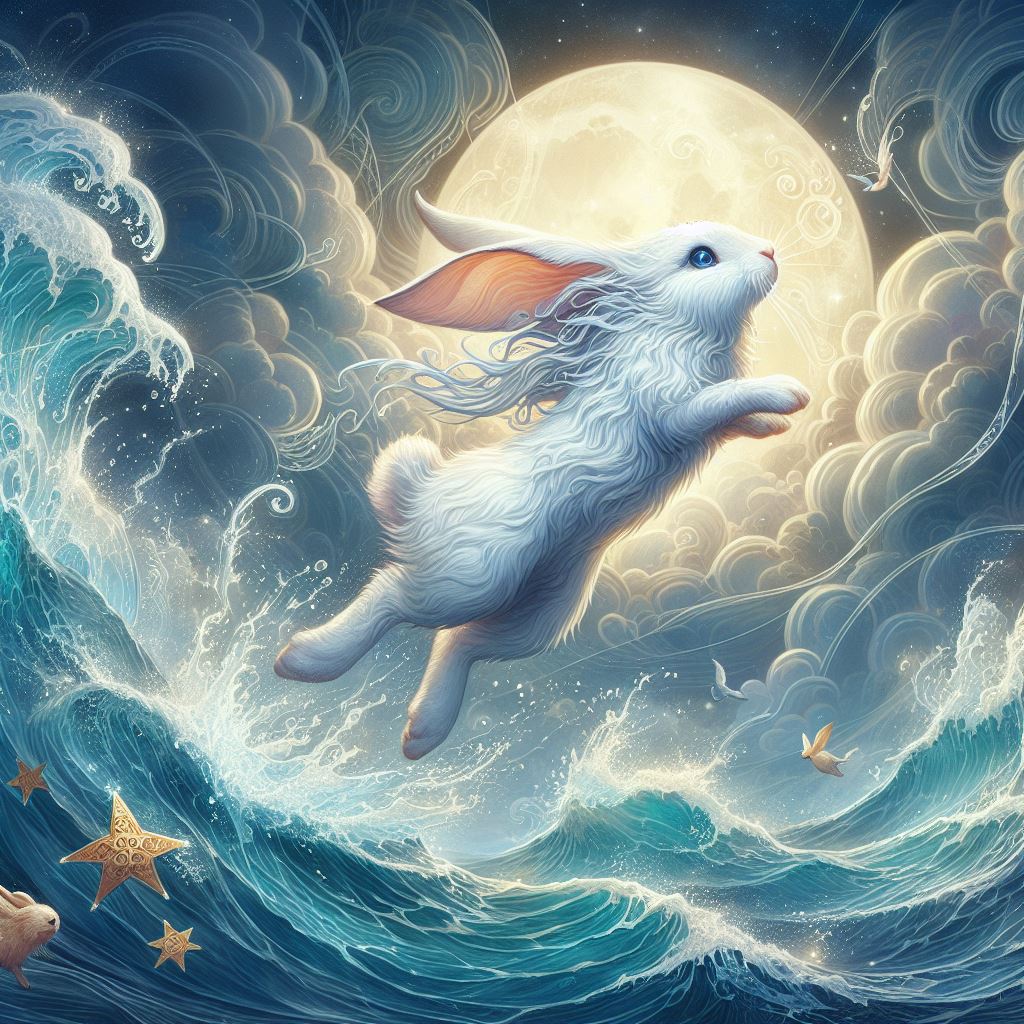 Leaping White Rabbit Fantasy by BadgerCMYK on DeviantArt