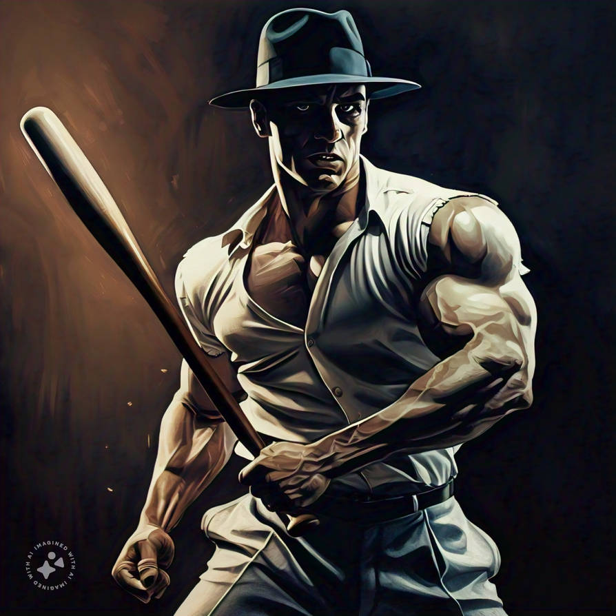 Bat Racket Man Baseball Bat Man Wearing Hat by BadgerCMYK on DeviantArt