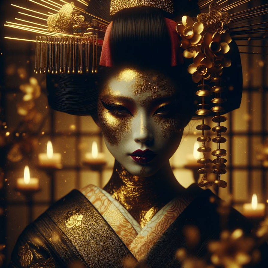 Gold Geisha Cosmic Gold Geisha by BadgerCMYK on DeviantArt