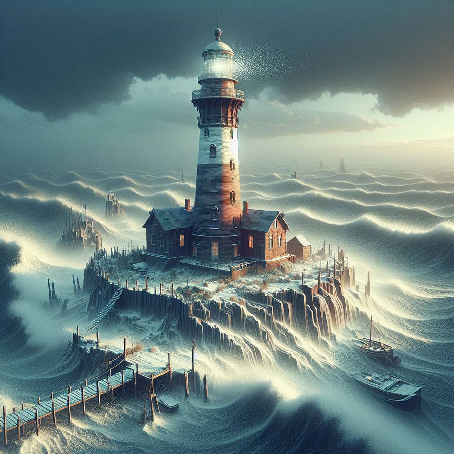 Lighthouse in raging sea by BadgerCMYK on DeviantArt