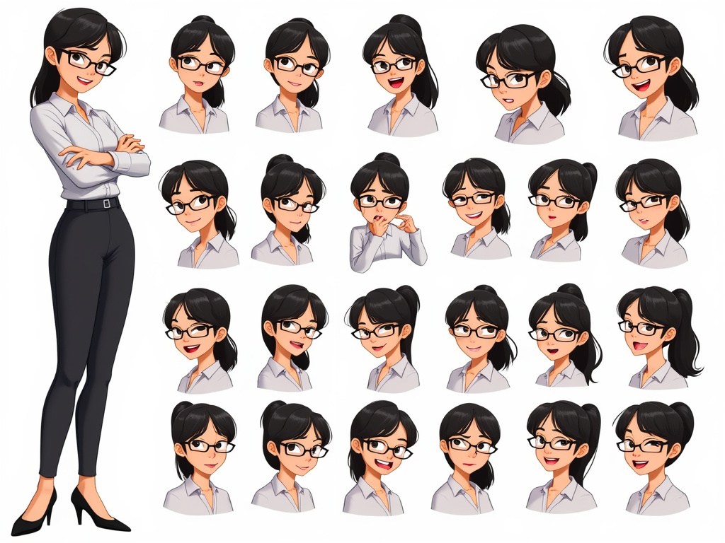 Smart loyal cartoon woman character sheet by BadgerCMYK on DeviantArt
