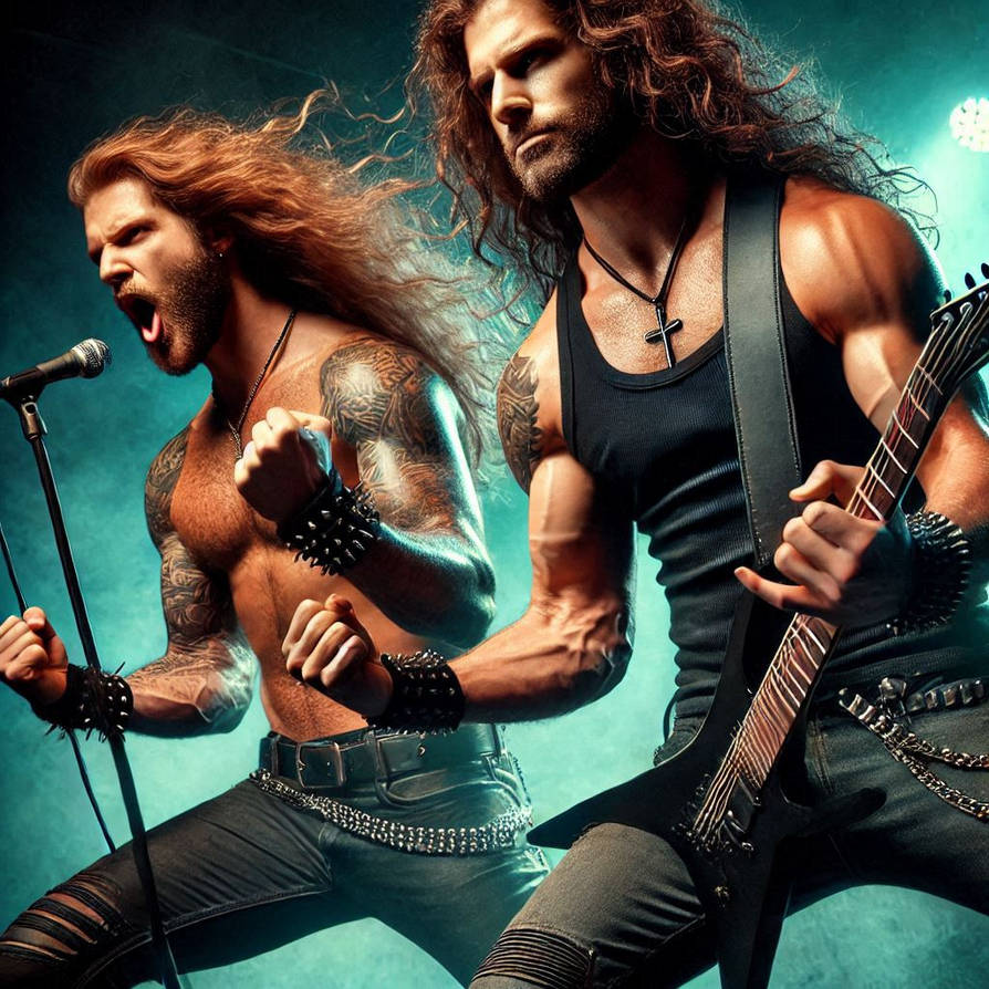 Metal Rocker Male Glam Hair heavy metal rock band twin men by BadgerCMYK on DeviantArt