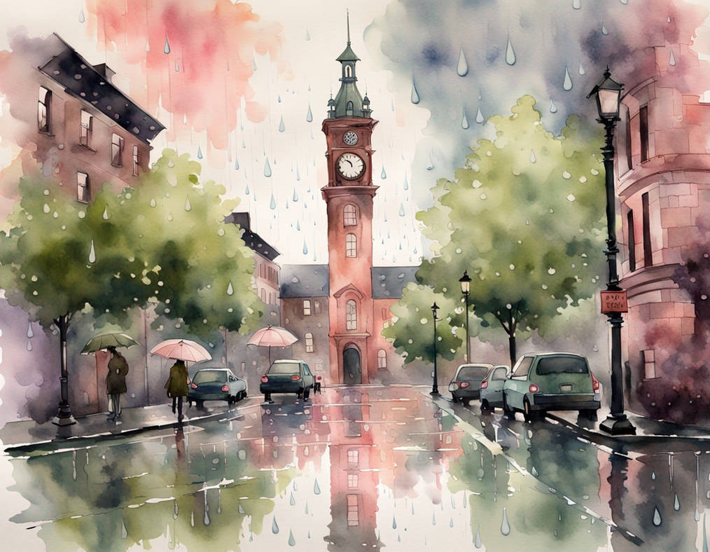 Urban Watercolor Rainscape scene by BadgerCMYK on DeviantArt