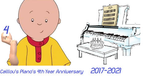 Caillou's Piano's 4th Year Anniversary logo