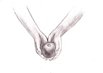 Twilight hands with apple