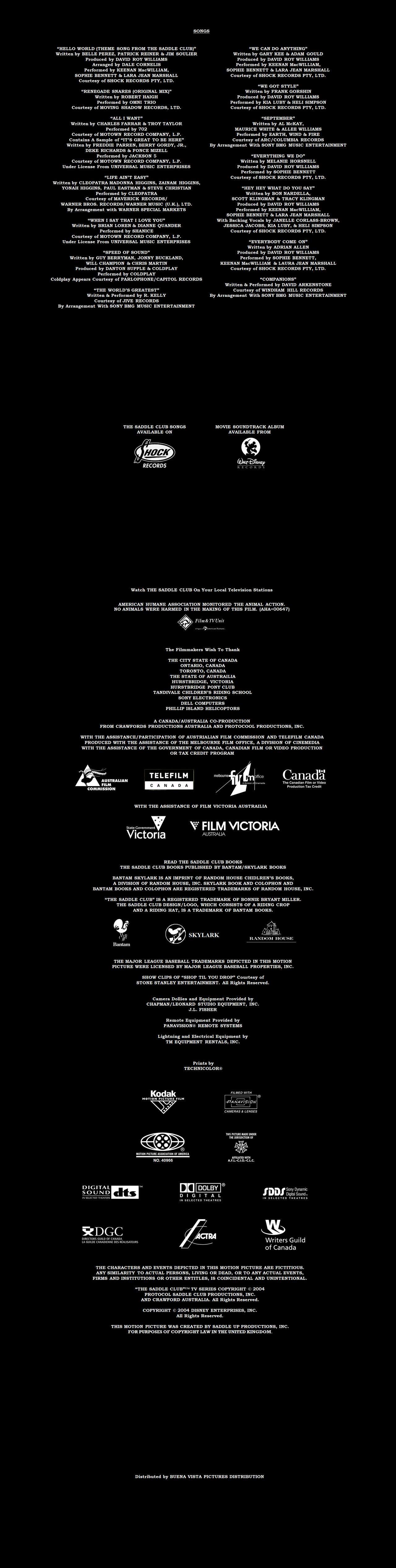 Red Credits Deviantart The Saddle Club Movie Credits V2 by JustinProffesional on DeviantArt