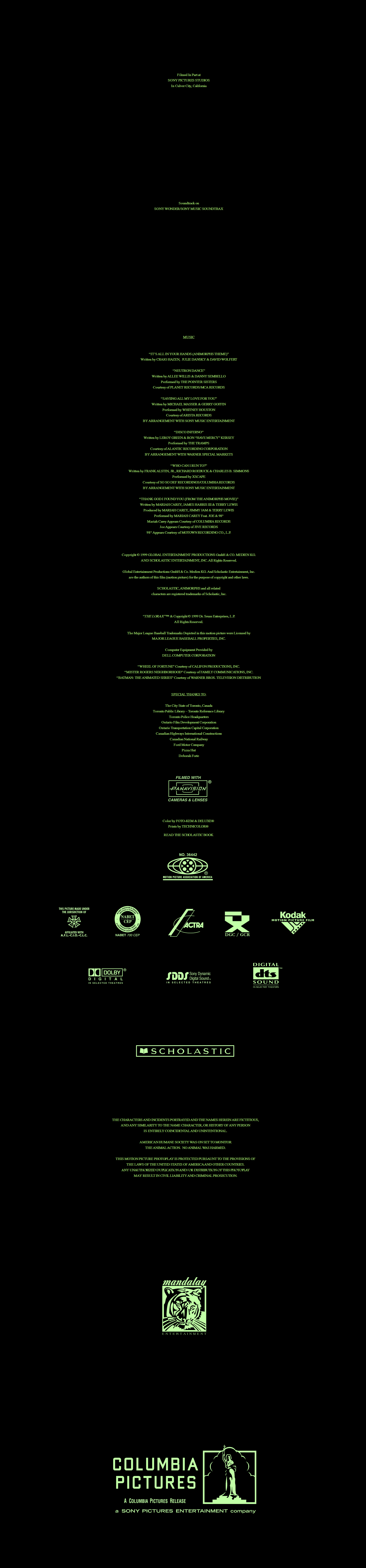 Layout Animation Credits Deviantart The Animorphs Movie Credits 1999 V2 by JustinProffesional on DeviantArt