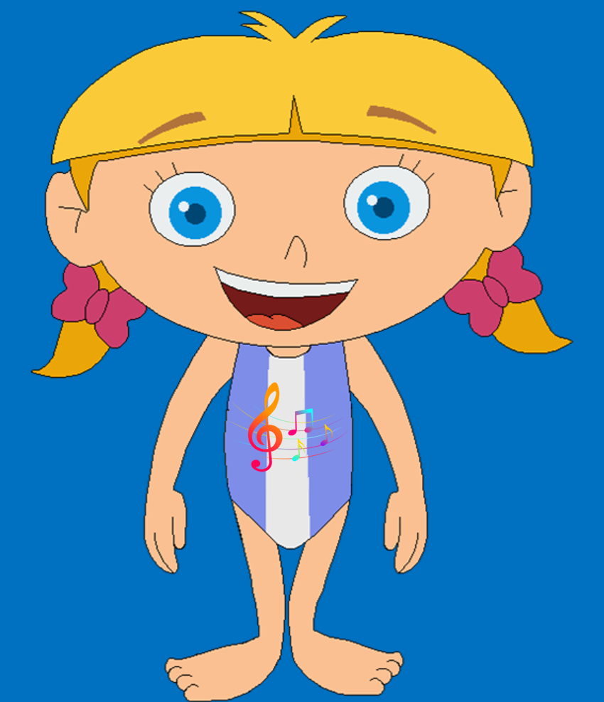 Annie's Blue and White One Piece Swimsuit by JustinProffesional on ...