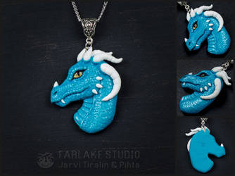 Blue dragoness, portrait pendant - for sale