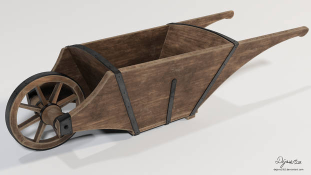 Old Wooden Wheelbarrow