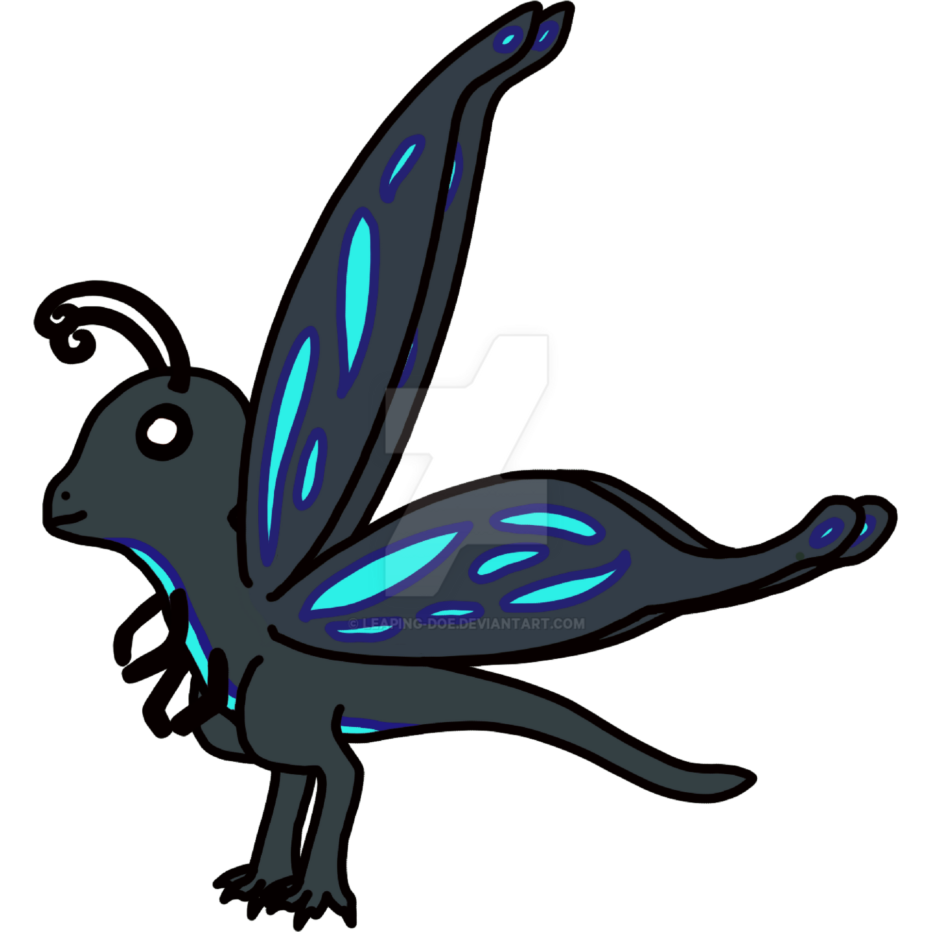Blue Black Butterfly Raptor Adopt (closed)