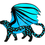 Snow leopard dragon neon adopt (open)