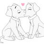 Puppy Kiss -- FTU Lineart