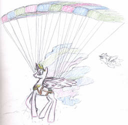 Princess Celestia Parachuting sans background
