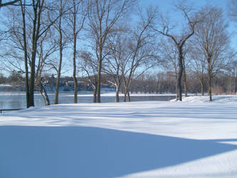 river front in winter