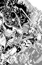 Batman v Deathstroke inks