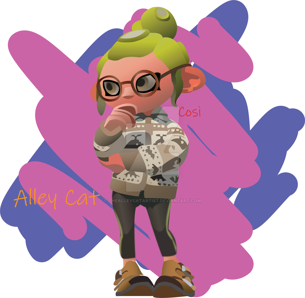 Vector Cosi (octoling) final (signature) by TheAlleyCatArtist on DeviantArt