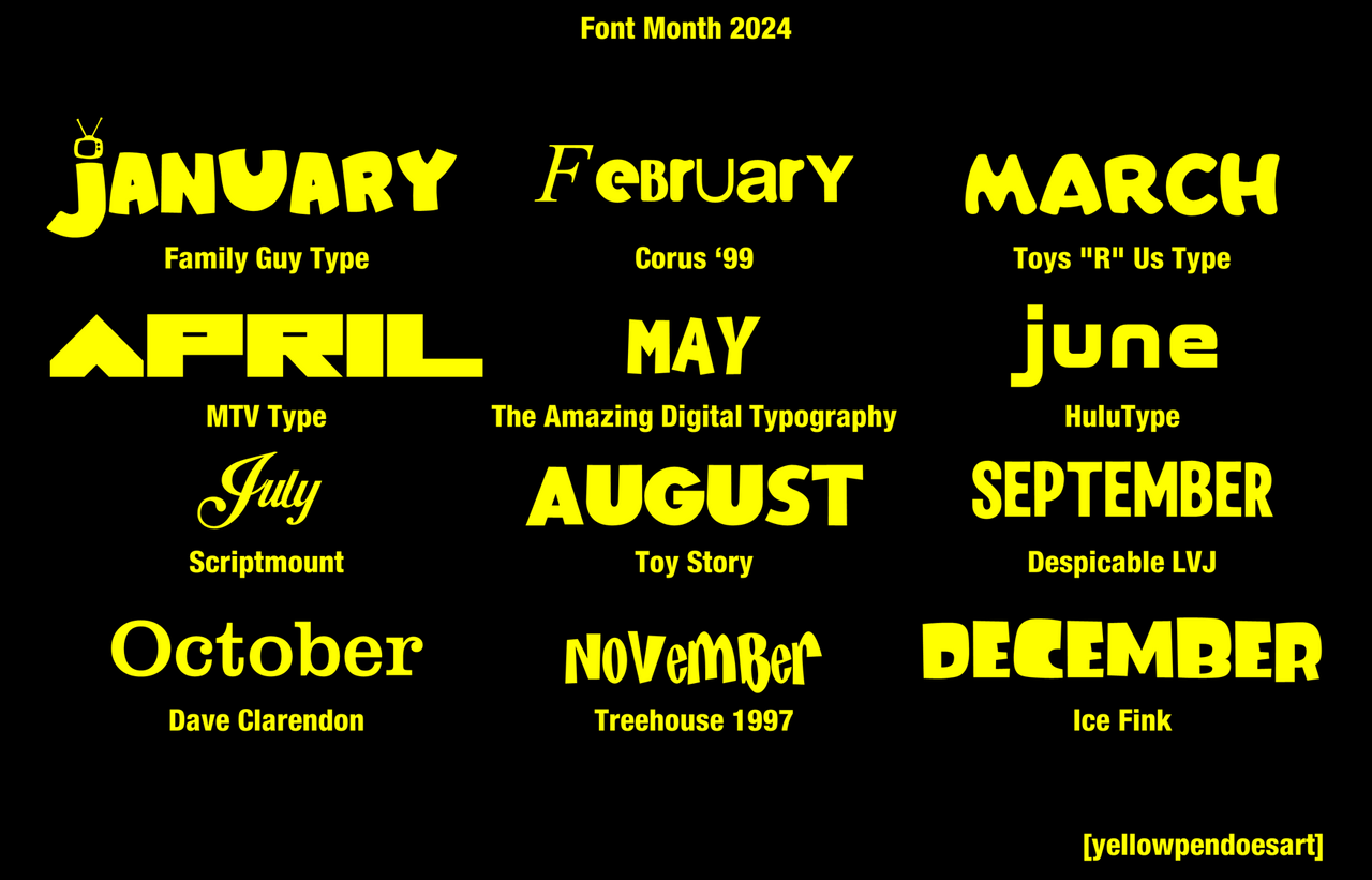 Font Month Deviantart Font Month 2024 by yellowpen2009 on DeviantArt