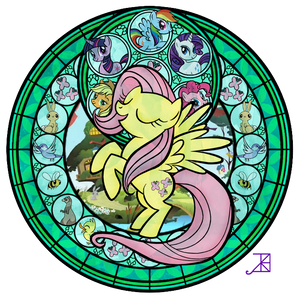 Fluttershy Stained Glass