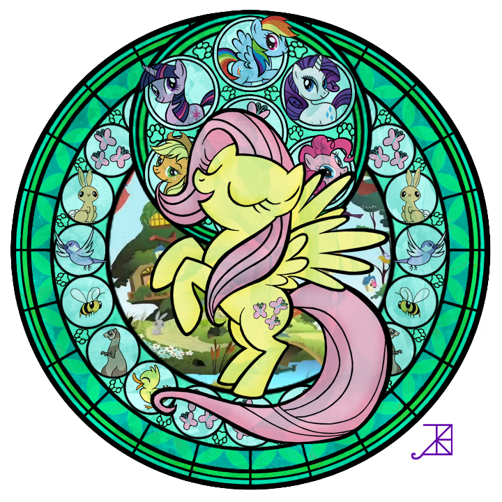 Fluttershy Stained Glass