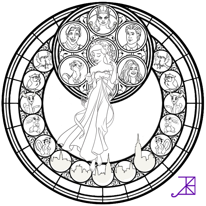 Giselle Stained Glass -line art- by Akili-Amethyst on DeviantArt