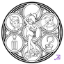 Tinkerbell Stained Glass -line art-