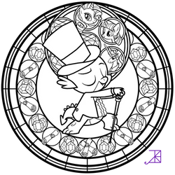 Stained Glass: Spike's Tux -line art-