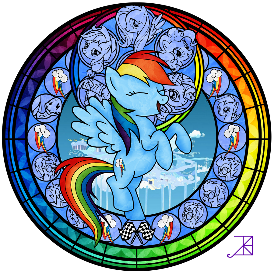 Stained Glass: Rainbow Dash -better- by Akili-Amethyst