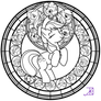 Stained Glass: Applejack -line art-